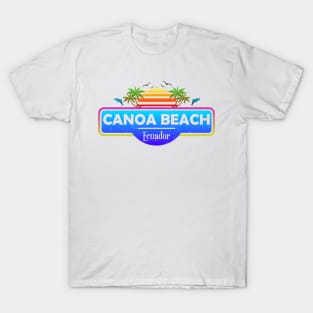 Canoa Beach Ecuador, Palm Trees Sunset Summer T-Shirt